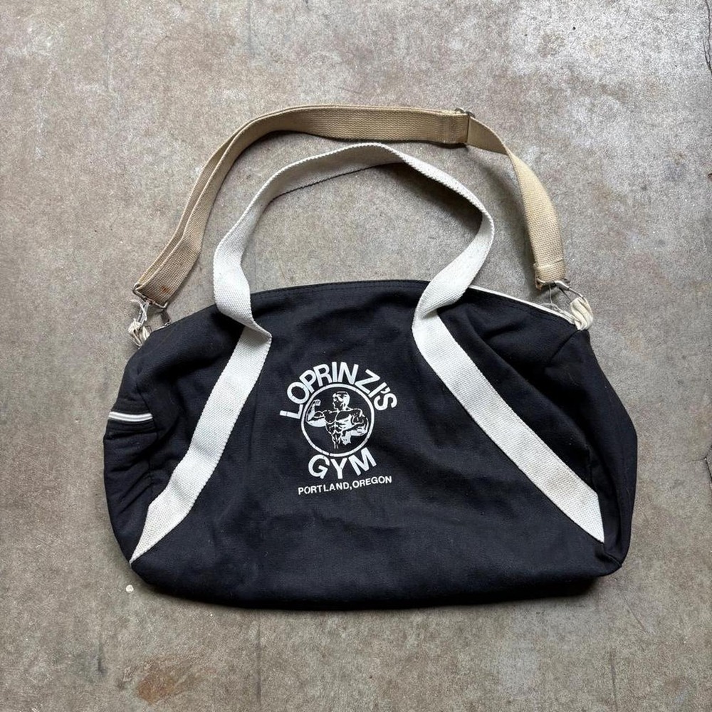 Vintage 90s Loprinzi's Gym black canvas gym bag